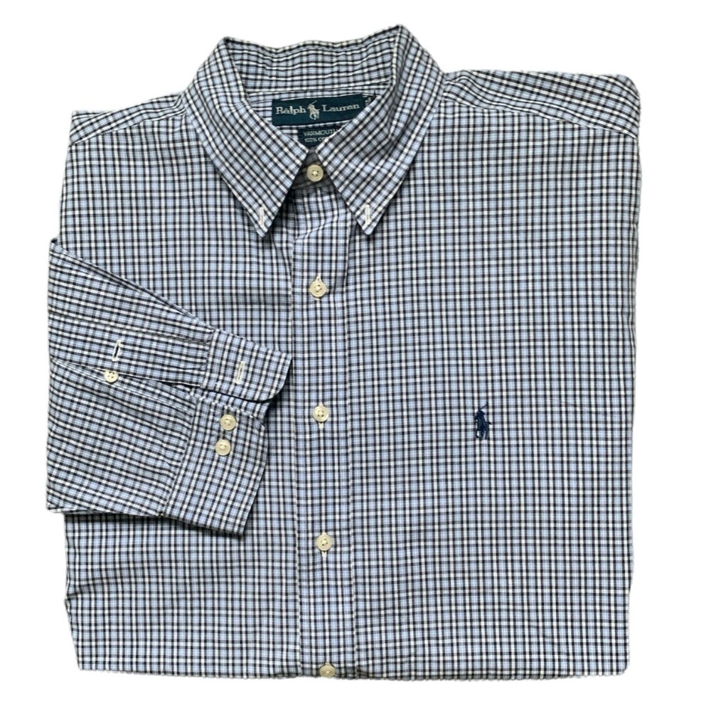 Ralph Lauren Black Label Button Down Yarmouth 100% Cotton Mens 17 34/35 #44M